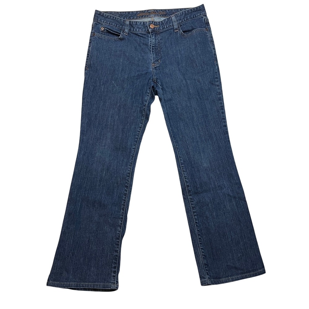 Eddie Bauer Jeans Womens 12R Blue Curvy Bootcut Mid Rise Stretch Denim Classic
